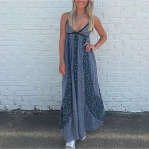 Paneled Floral Maxi Dress